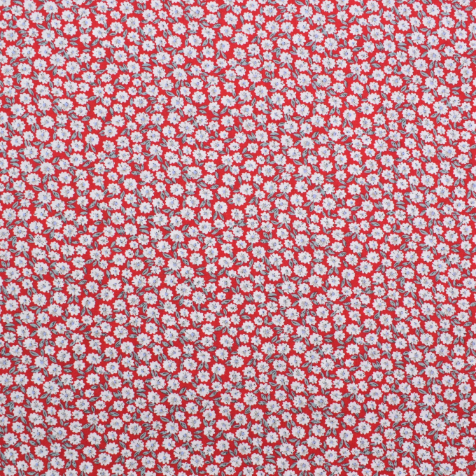 Katoen popeline Bloemenliefde, rood