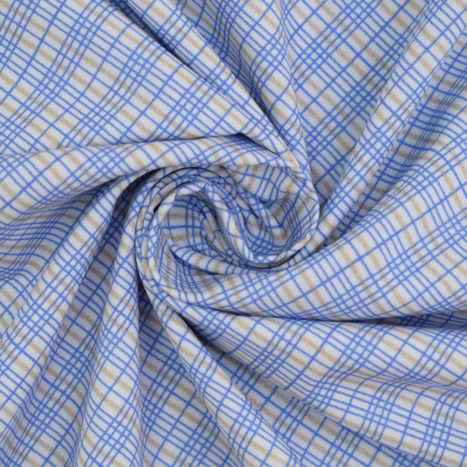 Cotton poplin Check Fibre Mood, blue