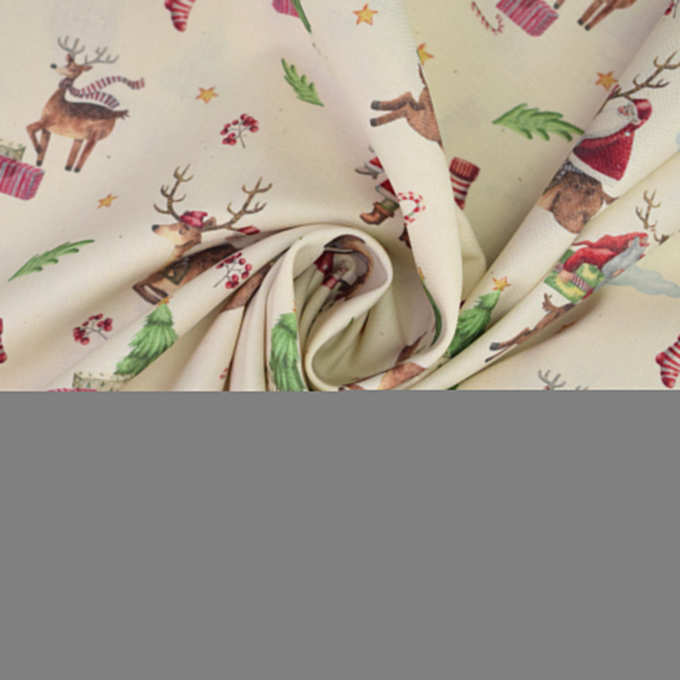 Cotton poplin Christmas Time, cream