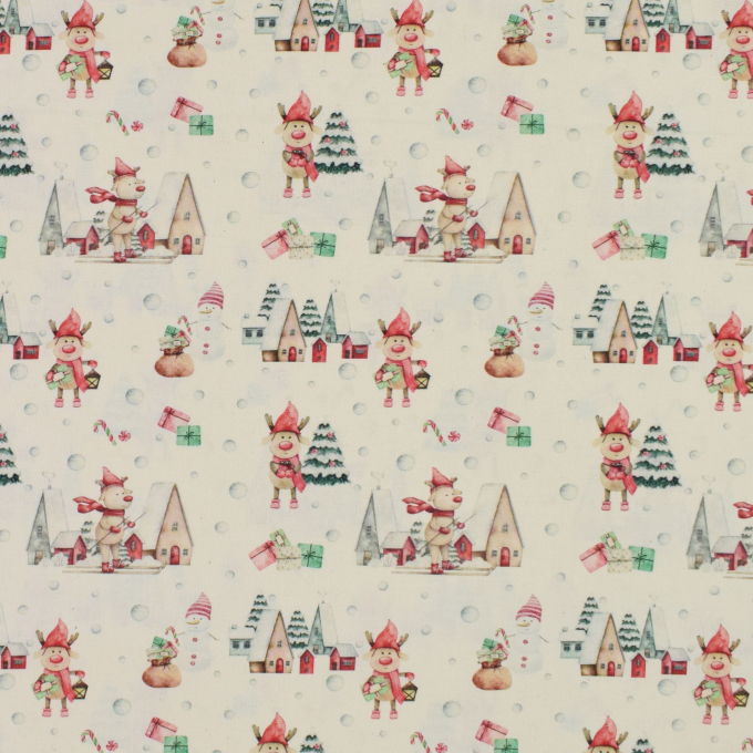 Baumwoll Popeline Christmas Wishes creme