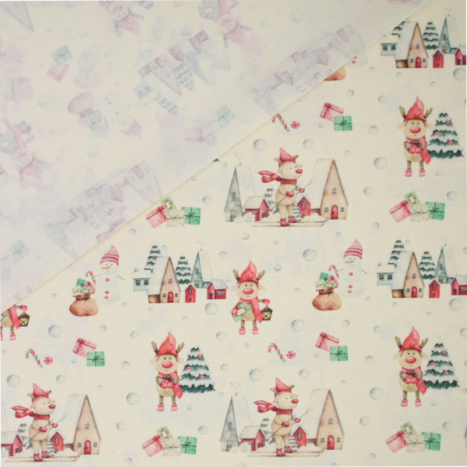 Baumwoll Popeline Christmas Wishes creme