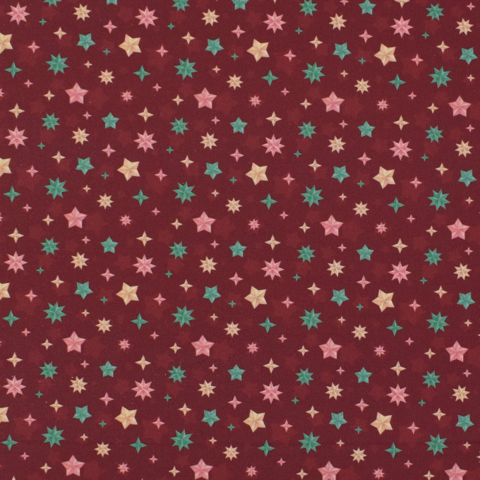 Baumwoll Popeline Color Stars, dunkelrot