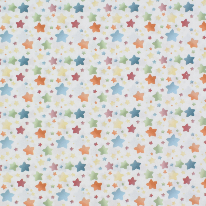 Baumwoll Popeline Comic Stars, weiß