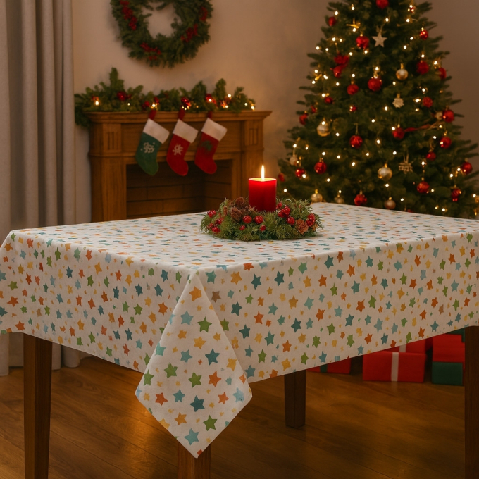 Baumwoll Popeline Comic Stars, weiß