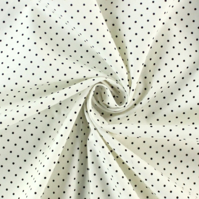 Katoen Cottage dots, wit zwart