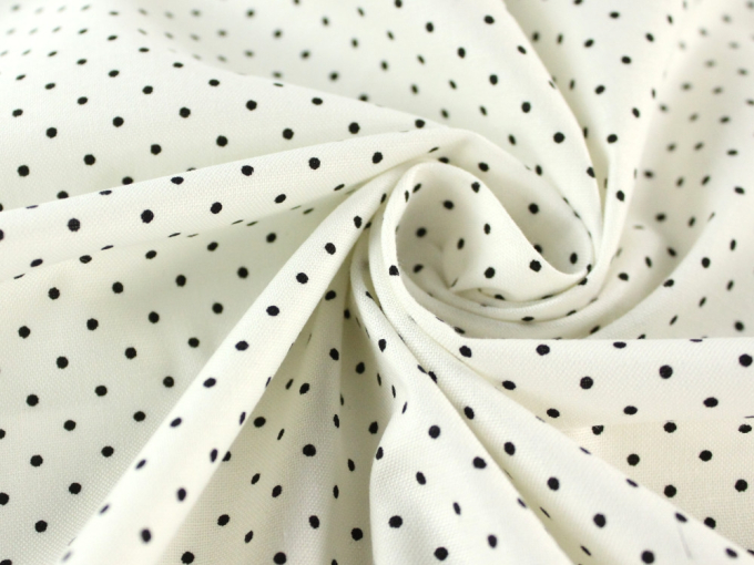 Katoen Cottage dots, wit zwart