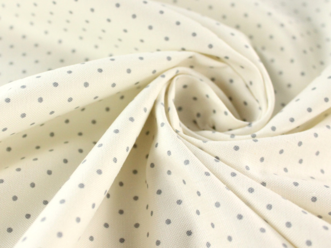 Katoen Cottage dots, gebroken wit, grijs