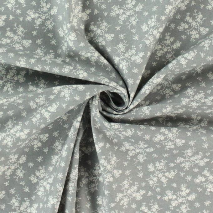 Cotton Cottage flowers, grey white