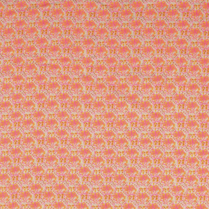 Tissu coton popeline Feuilles Fantasy Leaves, orange