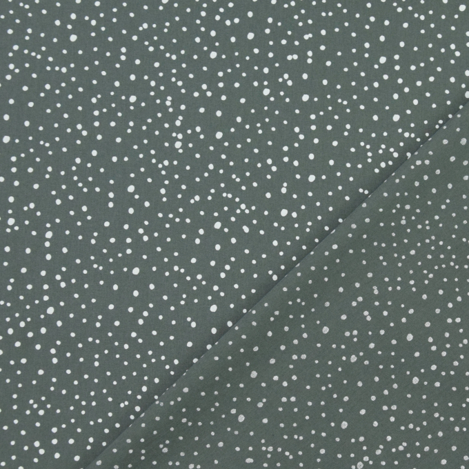 Popeline katoen Flying Dots, grijs