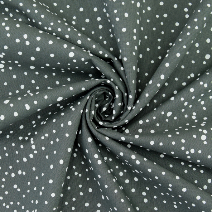 Popeline katoen Flying Dots, grijs