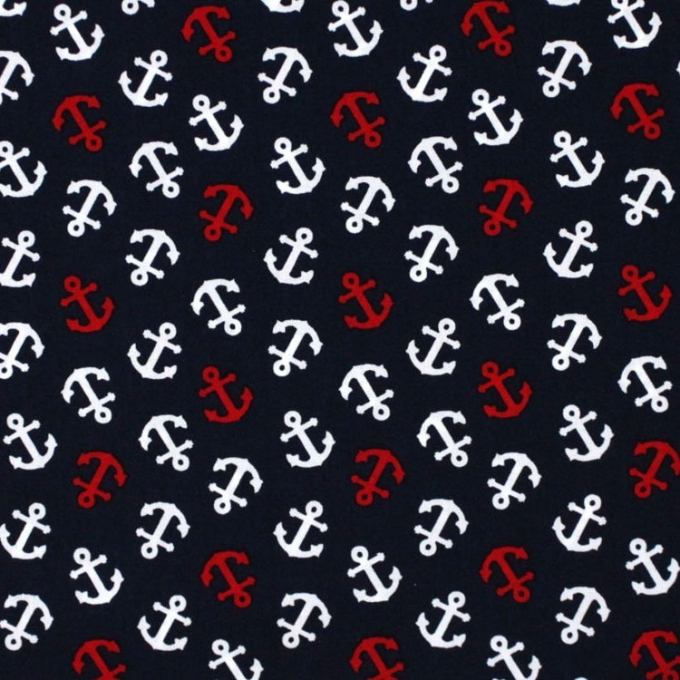 Tissu en coton Petite ancre