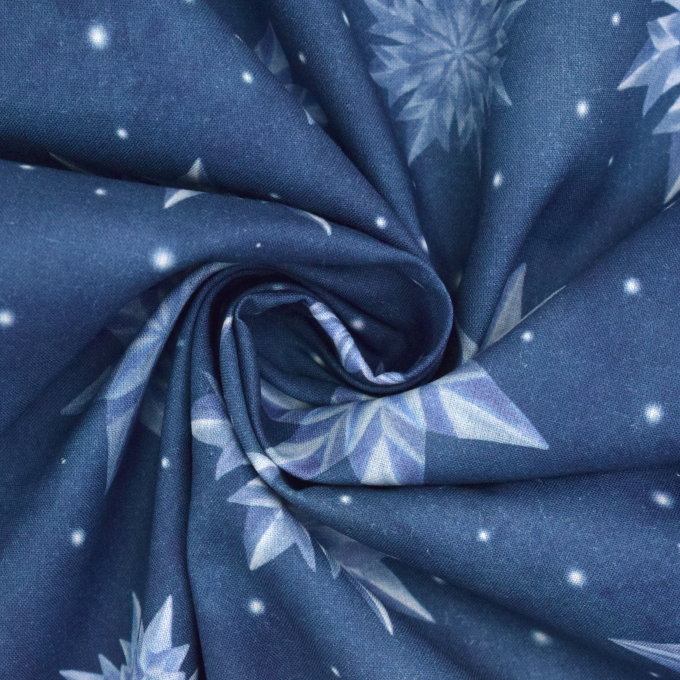 Cotton poplin Ice Stars, blue