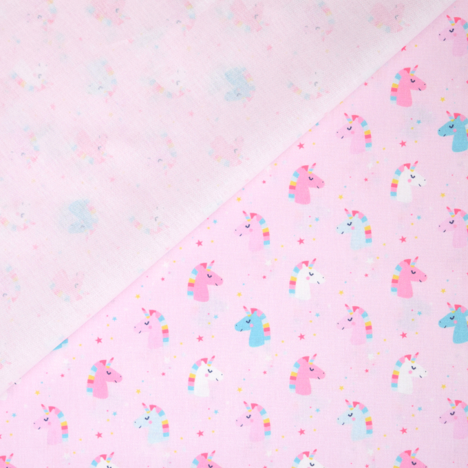 Baumwoll Popeline Little Unicorn, rosa