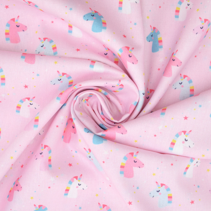 Baumwoll Popeline Little Unicorn, rosa
