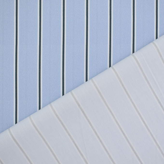 Cotton poplin Maxi Stripes Fibre Mood, light blue