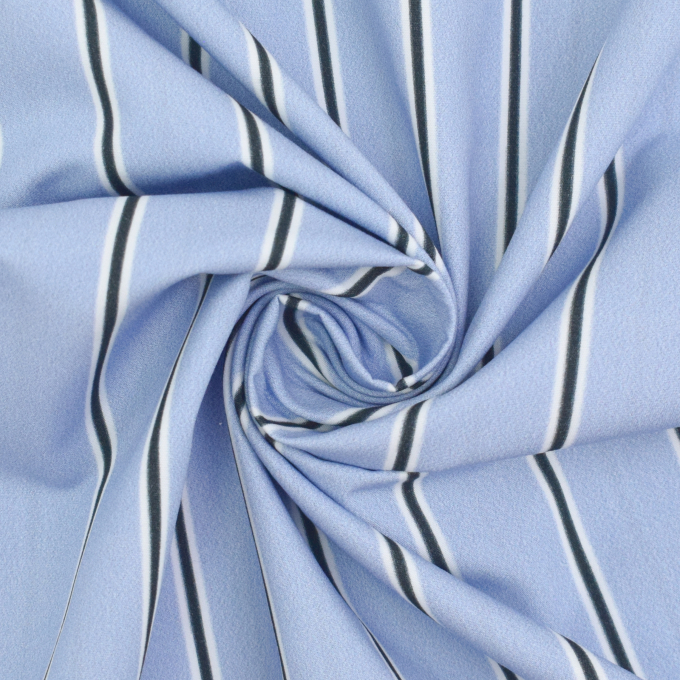 Cotton poplin Maxi Stripes Fibre Mood, light blue