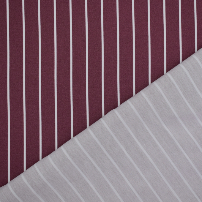Cotton poplin Midi Stripes Fibre Mood, wine red