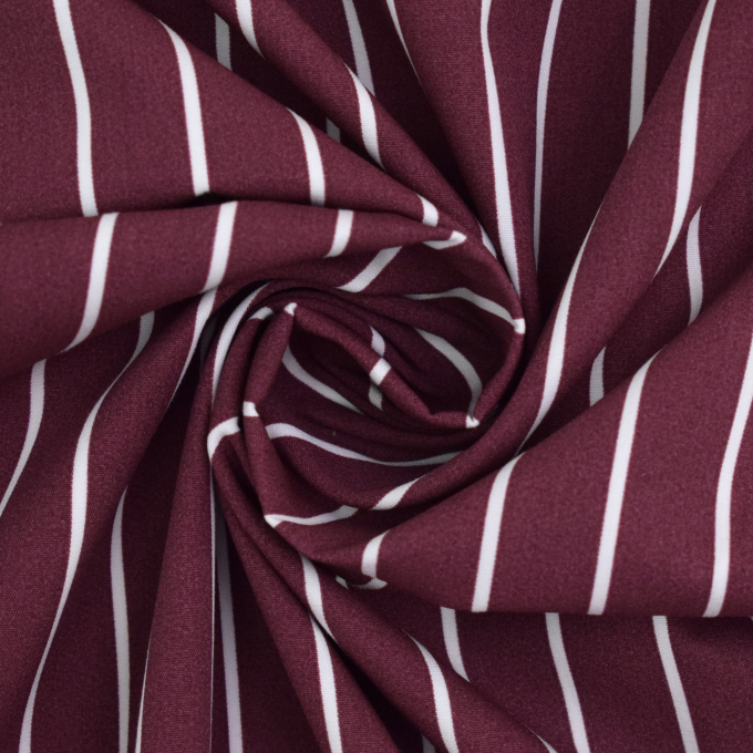 Cotton poplin Midi Stripes Fibre Mood, wine red