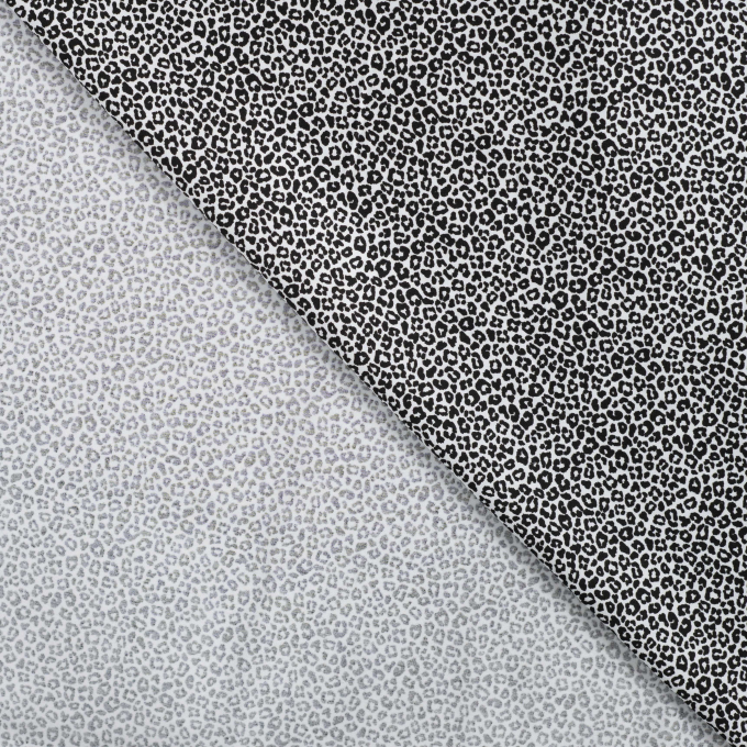 Tissu coton popeline mini Léopard, blanc cassé