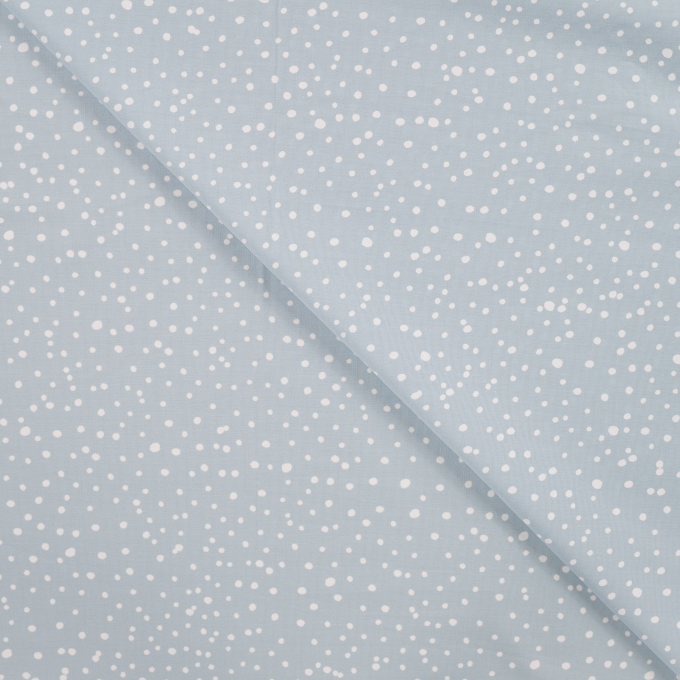 Tissu coton popeline à pois mini, bleu clair