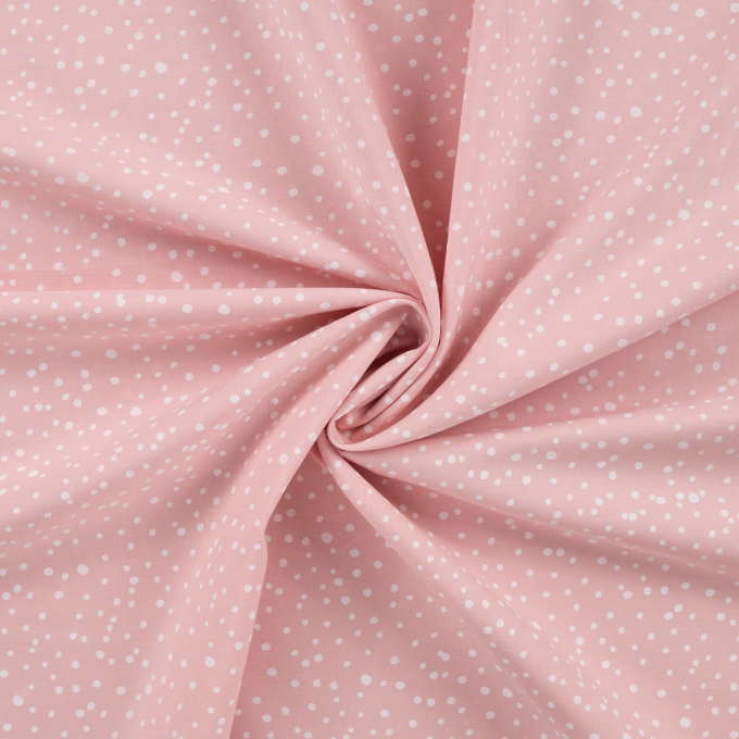 Katoen popeline mini spots, rosé