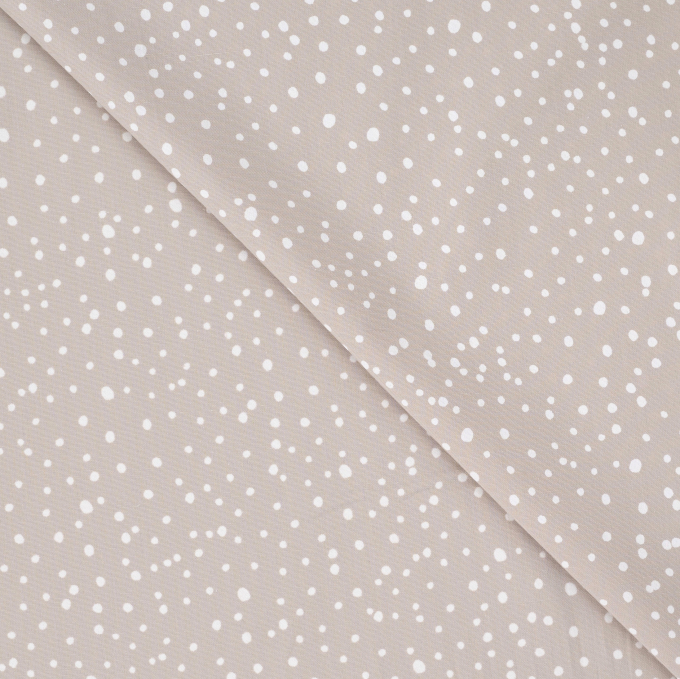 Tissu coton popeline à pois mini, sable