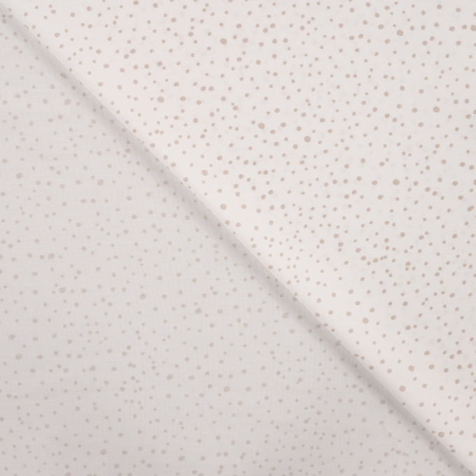 Tissu coton popeline à pois mini, blanc cassé