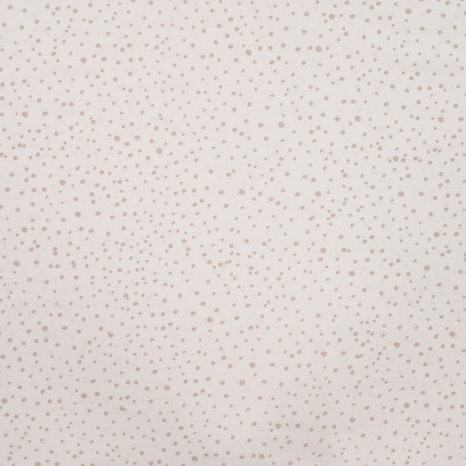 Tissu coton popeline à pois mini, blanc cassé