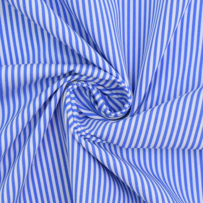 Cotton poplin Mini Stripes Fibre Mood, blue