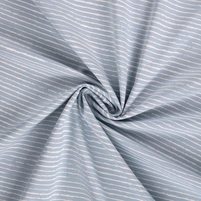 Katoen popeline mini stripes, lichtblauw