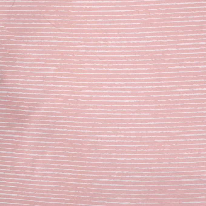 Tissu coton popeline rayé mini, rose millennial