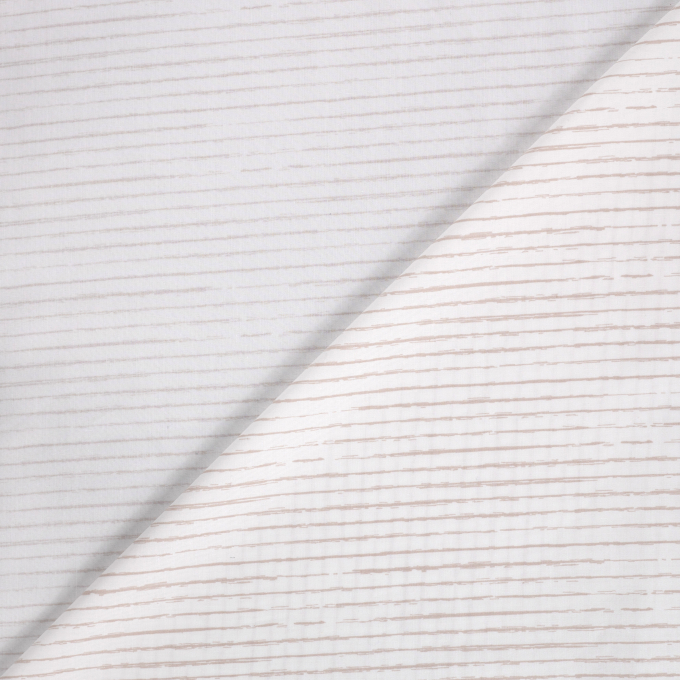 Katoen popeline mini stripes, gebroken wit