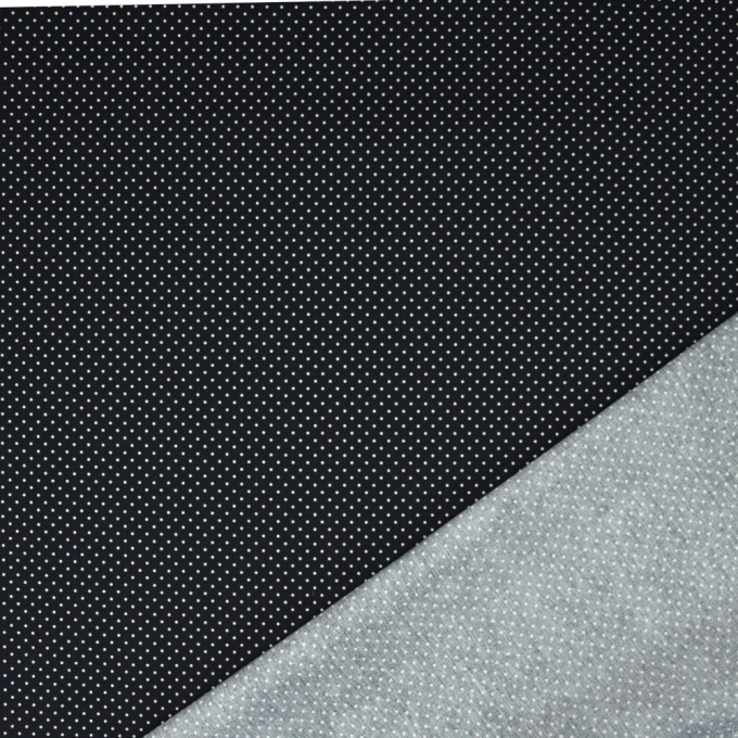 Tissu coton popeline à petits pois, noir