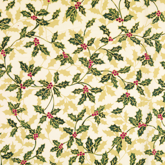 Tissu coton popeline Mistletoe, crème