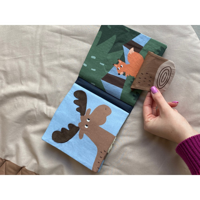 Baumwoll Popeline Panel Playmat Forest, 145 x 100 cm