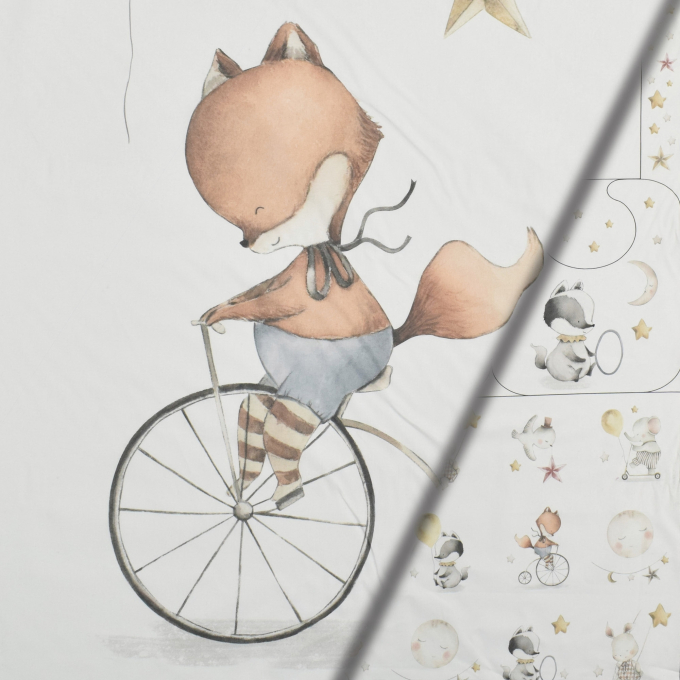 Baumwoll Popeline Panel Sleepy Place, 115 x 100 cm