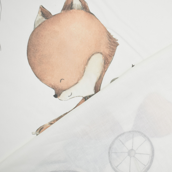 Baumwoll Popeline Panel Sleepy Place, 115 x 100 cm