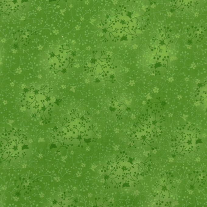Tissu coton popeline fleurs de tilleul, vert clair
