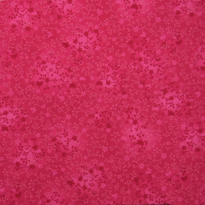 Tissu popeline coton Vrilles 2, fuchsia