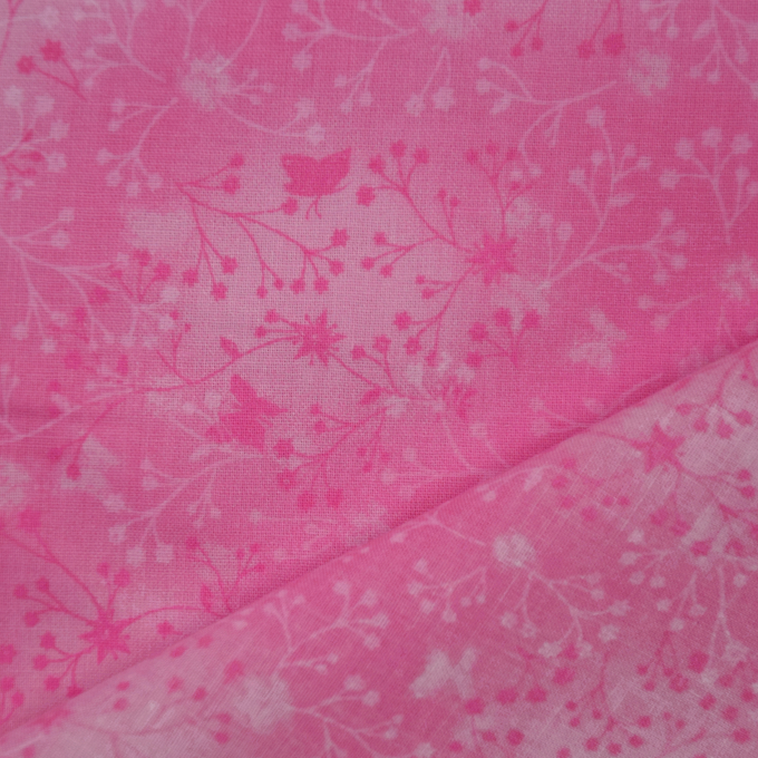 Katoen popeline ranken, roze