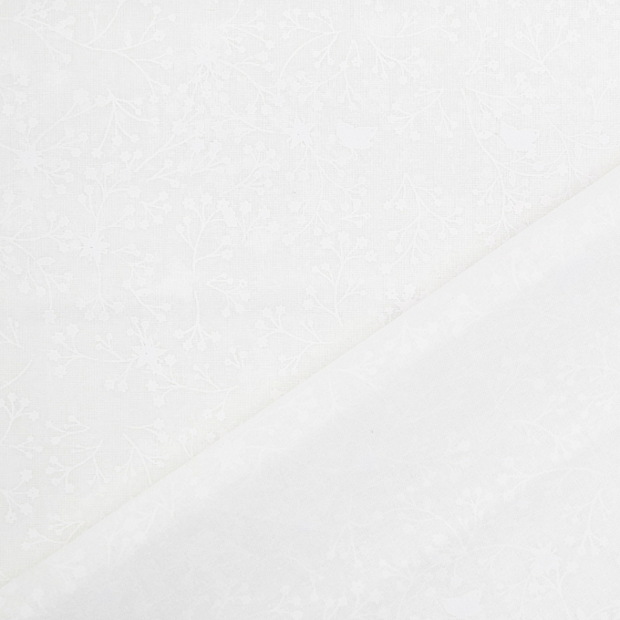 Tissu coton popeline Fleurs de tilleul, blanc