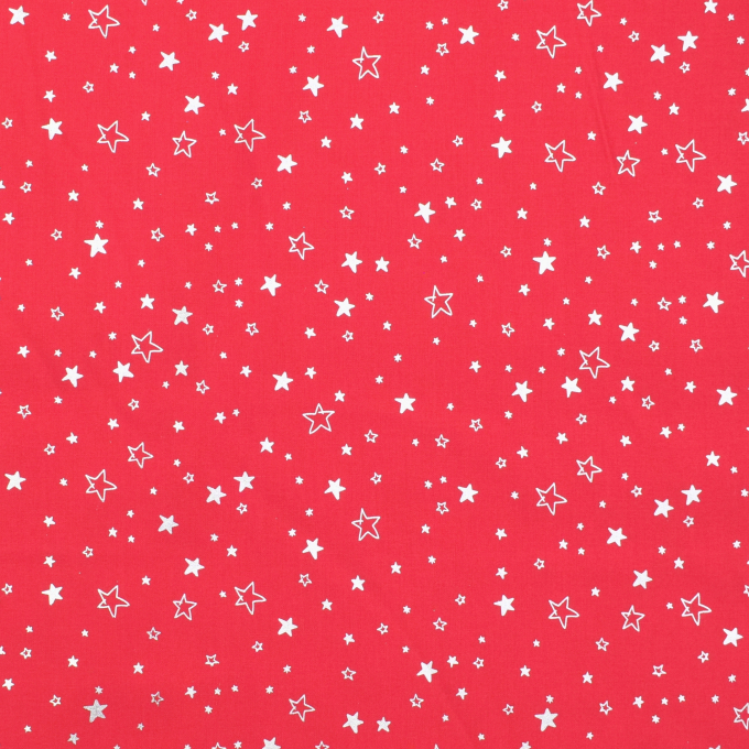 Katoen popeline Shining Stars, rood