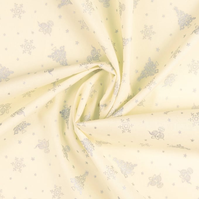 Cotton poplin Silver Christmas, cream