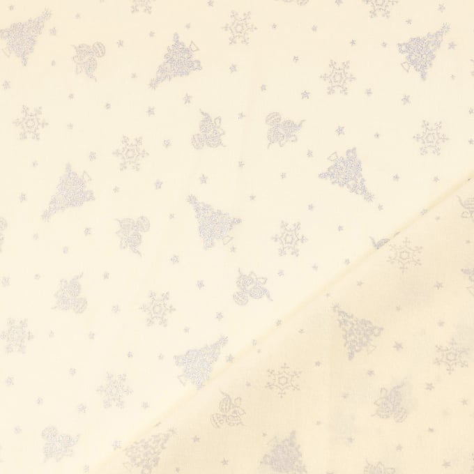 Cotton poplin Silver Christmas, cream