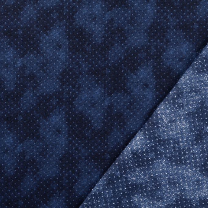 Tissu coton popeline small dots, bleu foncé