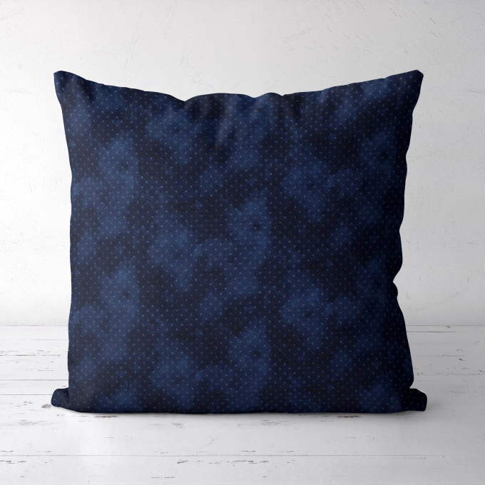 Tissu coton popeline small dots, bleu foncé