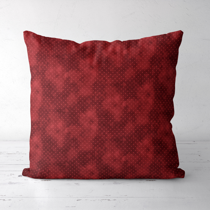 Katoenen stof small dots, donkerrood