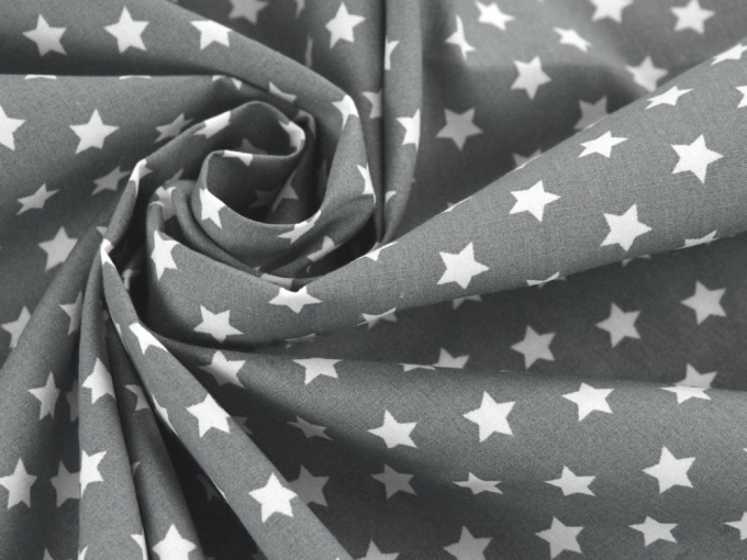 Tissu en coton Étoiles , gris