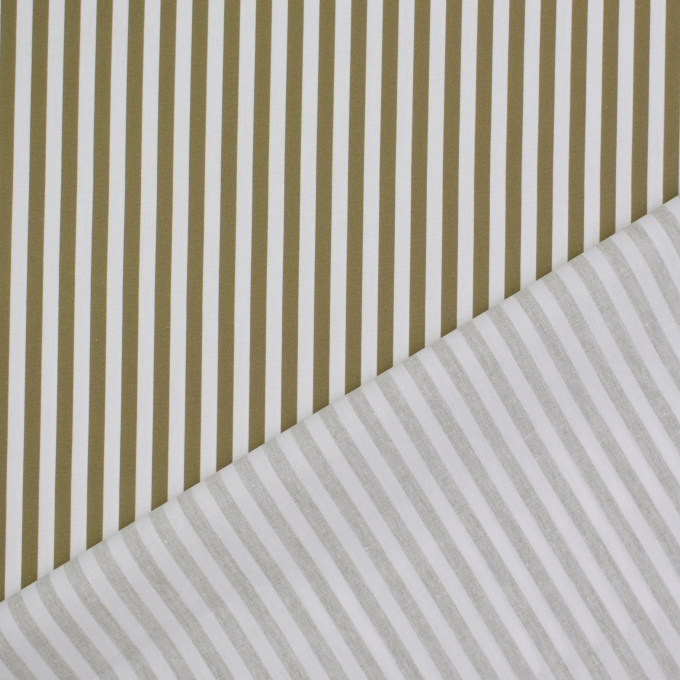 Cotton poplin Stripes Fibre Mood, olive green